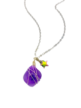 Load image into Gallery viewer, Dreamy Amethyst &amp; Hematite Necklace silver chain

