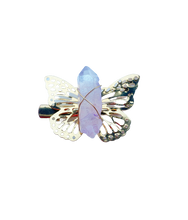 Load image into Gallery viewer, Lavender Crystal Butterfly Hair Clip
