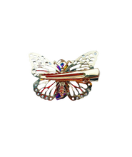 Load image into Gallery viewer, Pink Crystal Butterfly Hair Clip

