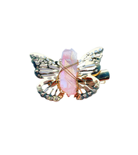 Load image into Gallery viewer, Pink Crystal Butterfly Hair Clip
