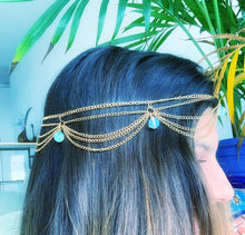 Load image into Gallery viewer, Golden Blossom Opalite Head Chain
