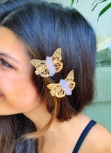 Load image into Gallery viewer, Lavender Crystal Butterfly Hair Clip
