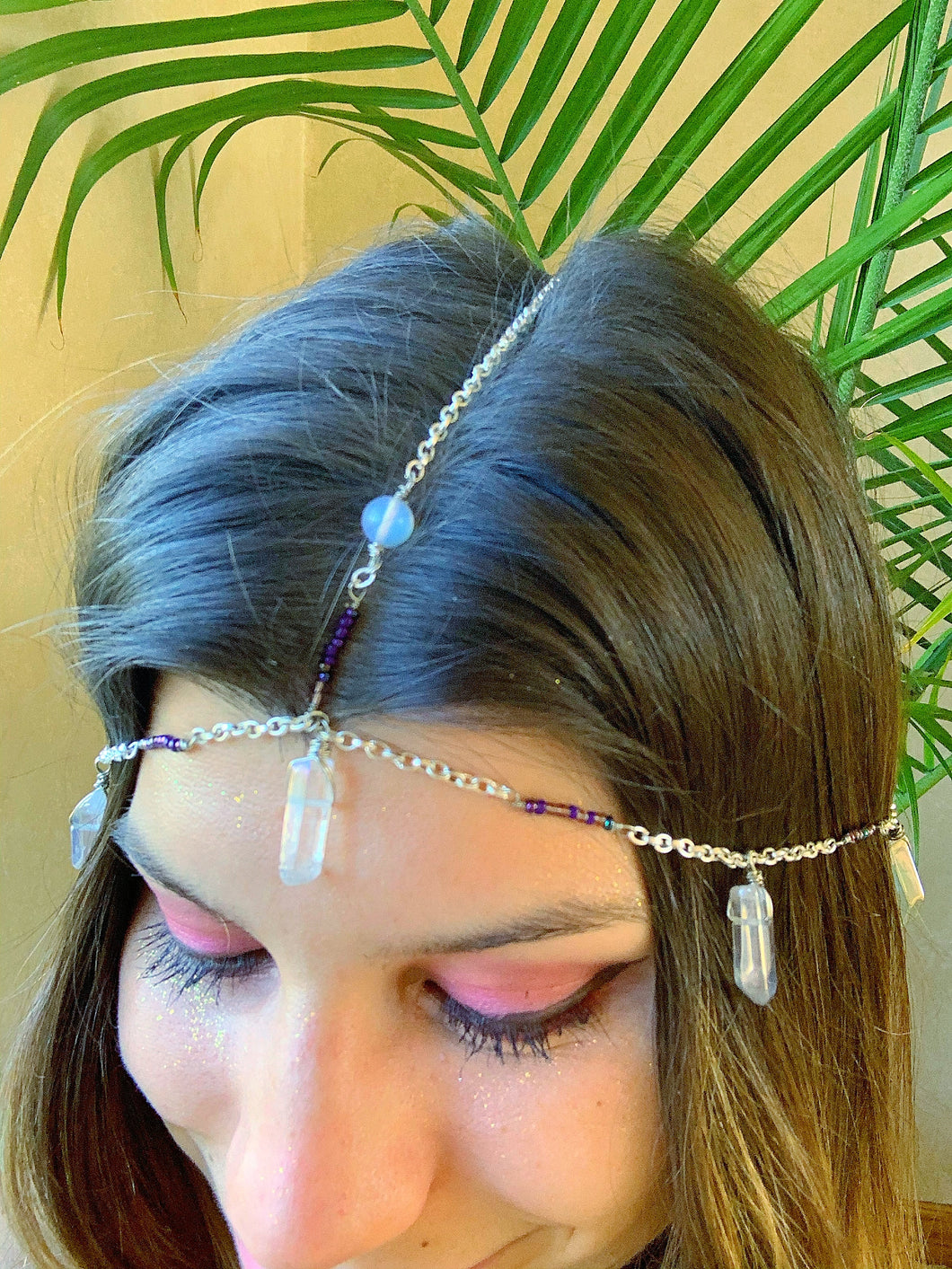 Aura Angel - Quartz & Opalite Head Chain