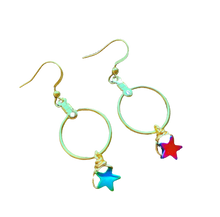 Load image into Gallery viewer, Rainbow Stardust Hematite Earrings
