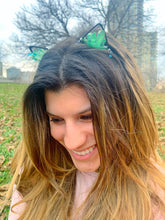 Load image into Gallery viewer, Green Aura Crystal Kitty Ear Headband
