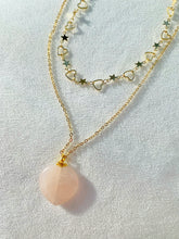 Load image into Gallery viewer, Infinite Love Rose Quartz &amp; Stars Necklace
