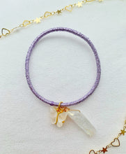 Load image into Gallery viewer, Lavender Butterfly Crystal Hair Tie

