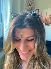 Load image into Gallery viewer, Rainbow Aura Crystal Kitty Ear Headband
