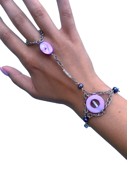 Lavender Shell Mermaid Hand Chain
